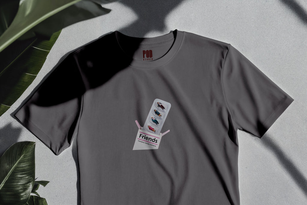 Oversize Kısa Kollu Tişört - Friends