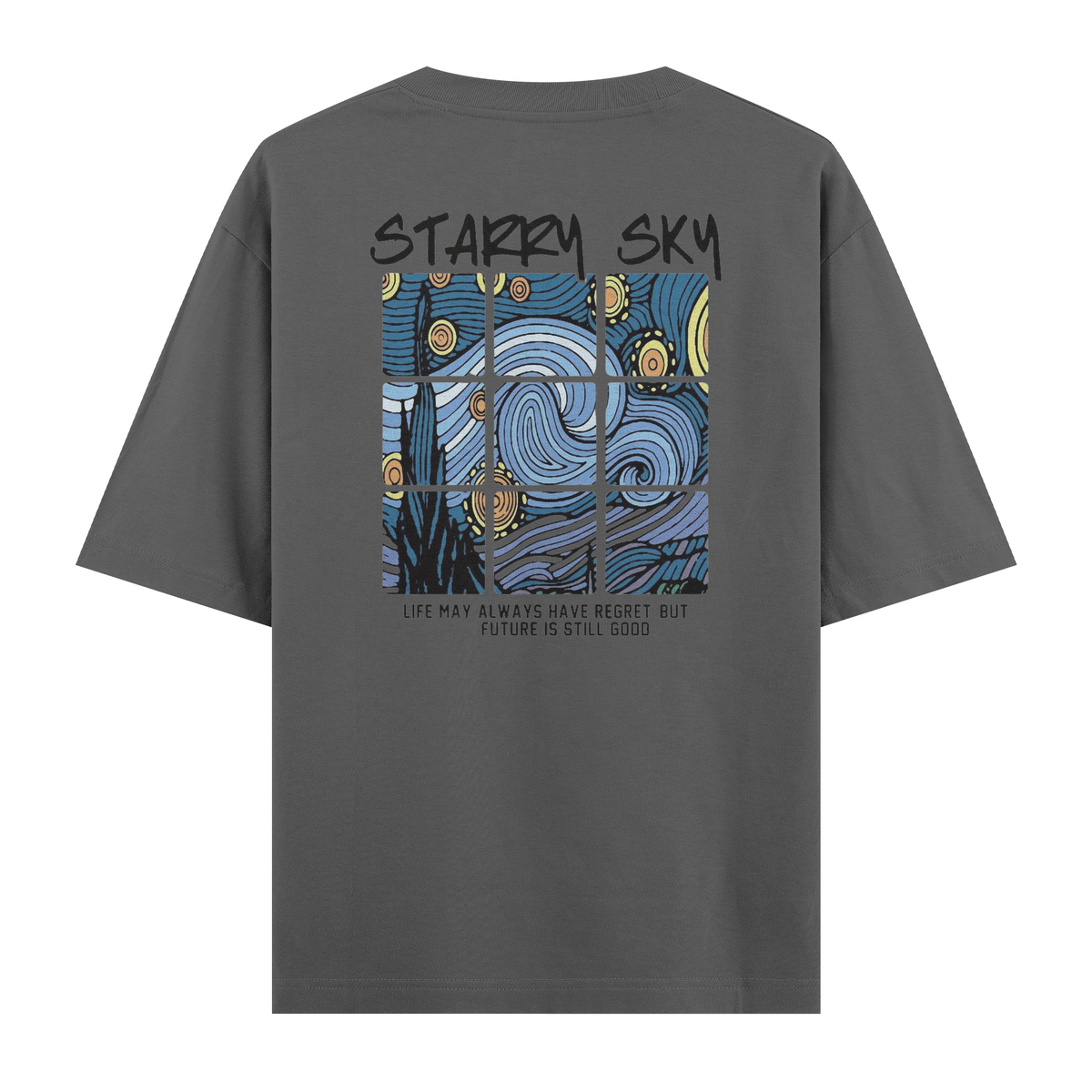 Oversize Kısa Kollu Tişört - Starry Sky