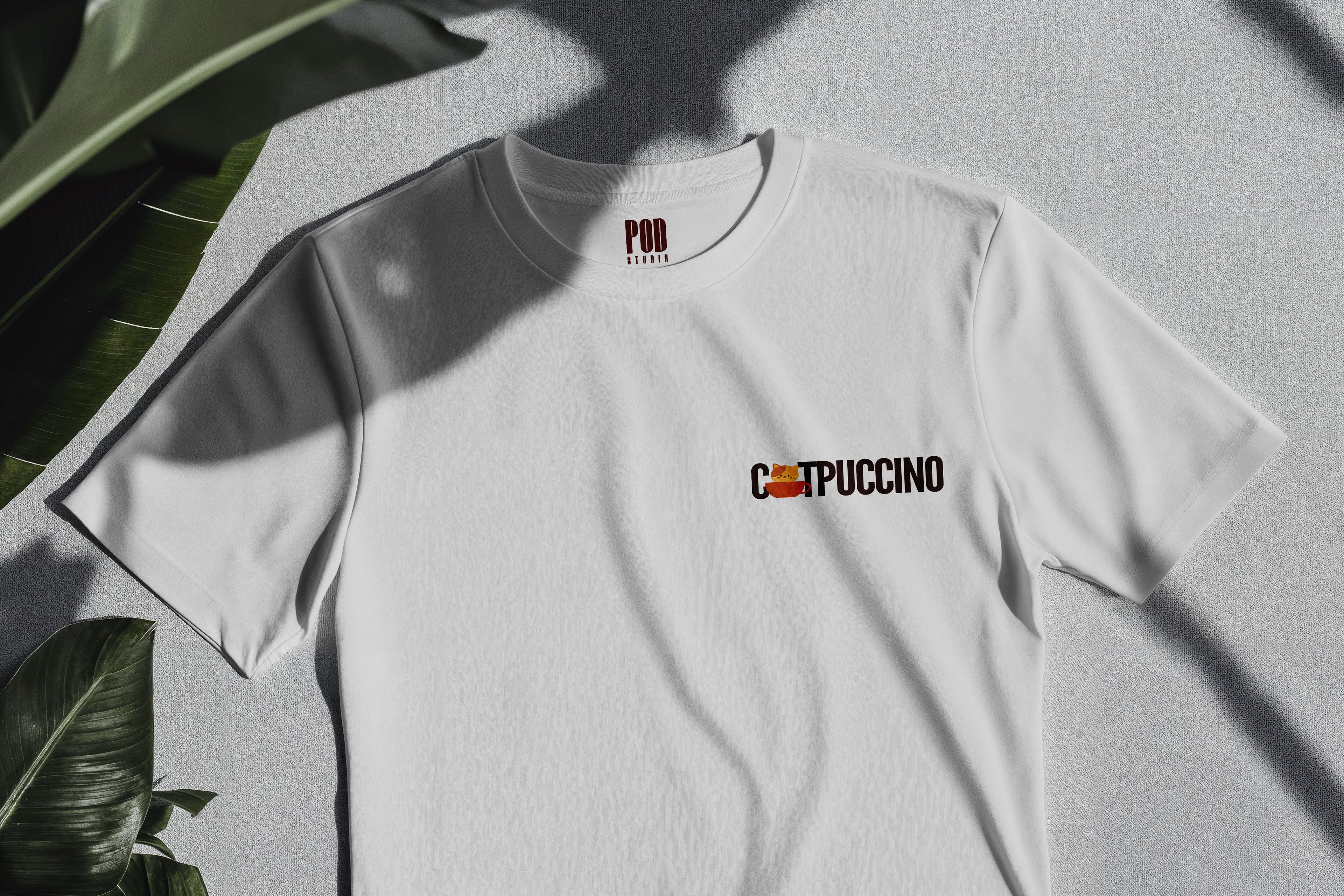 Oversize Kısa Kollu Tişört - Catpuccino