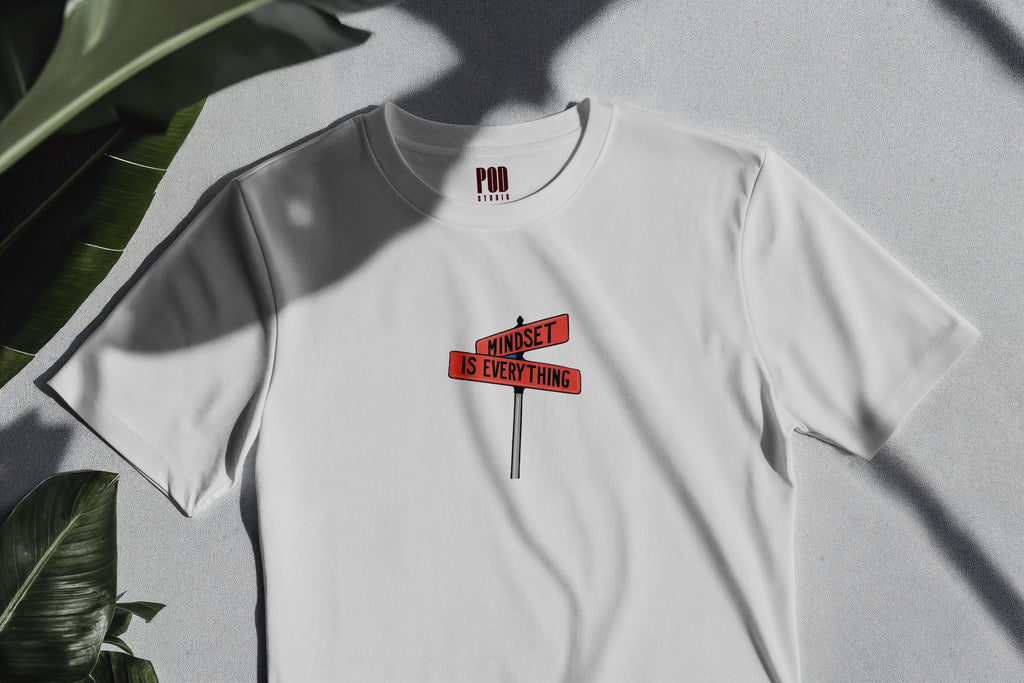 Oversize Kısa Kollu Tişört - Mindset