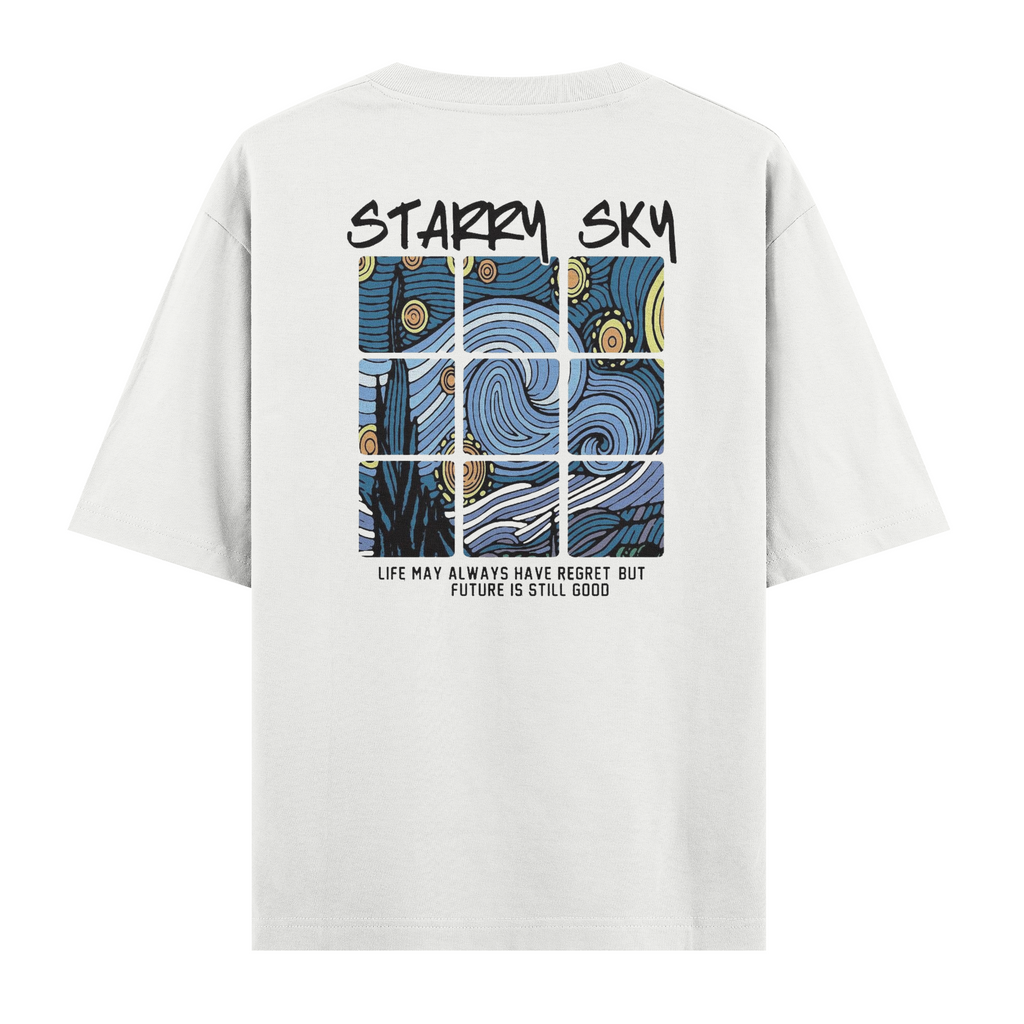 Oversize Kısa Kollu Tişört - Starry Sky