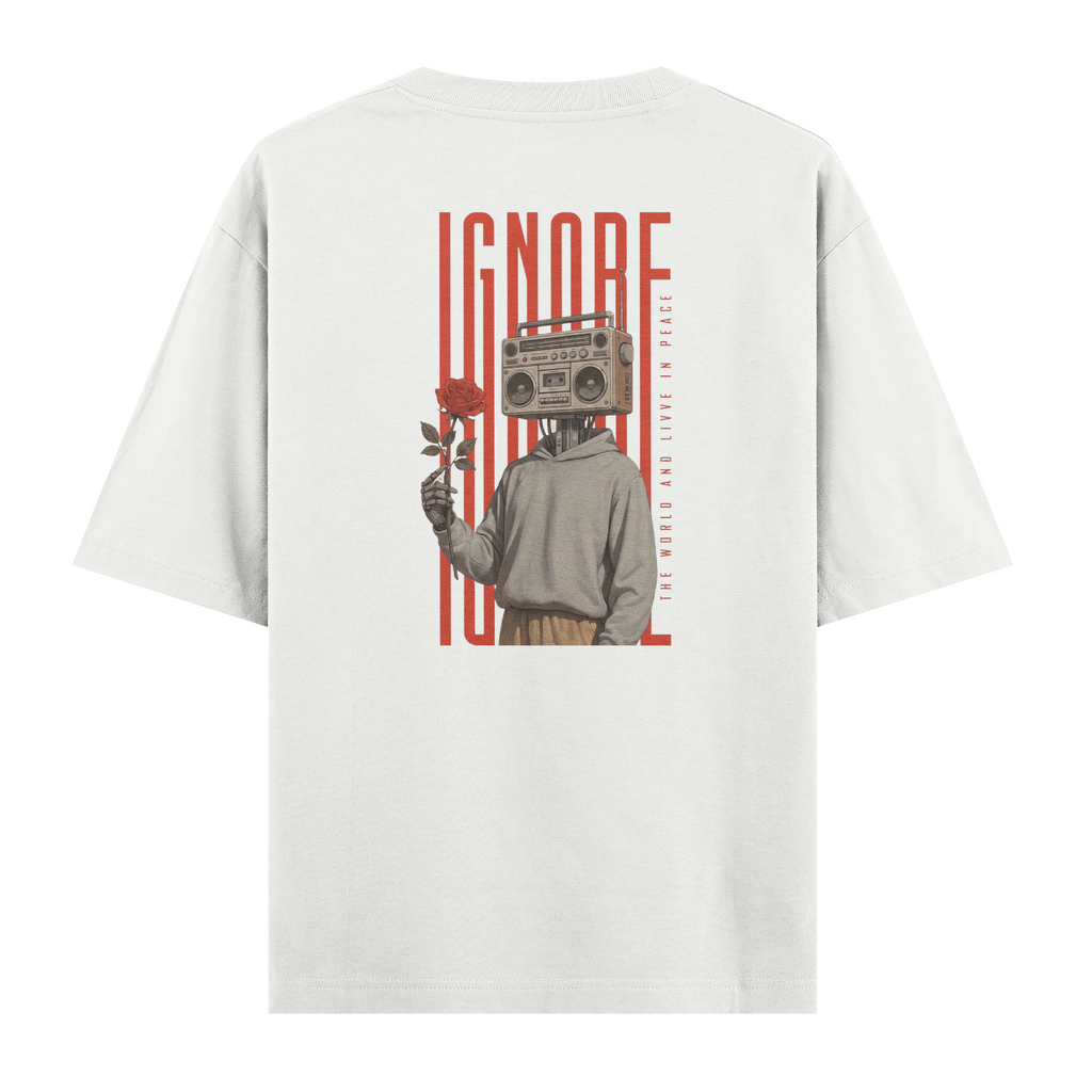 Oversize Kısa Kollu Tişört - Ignore