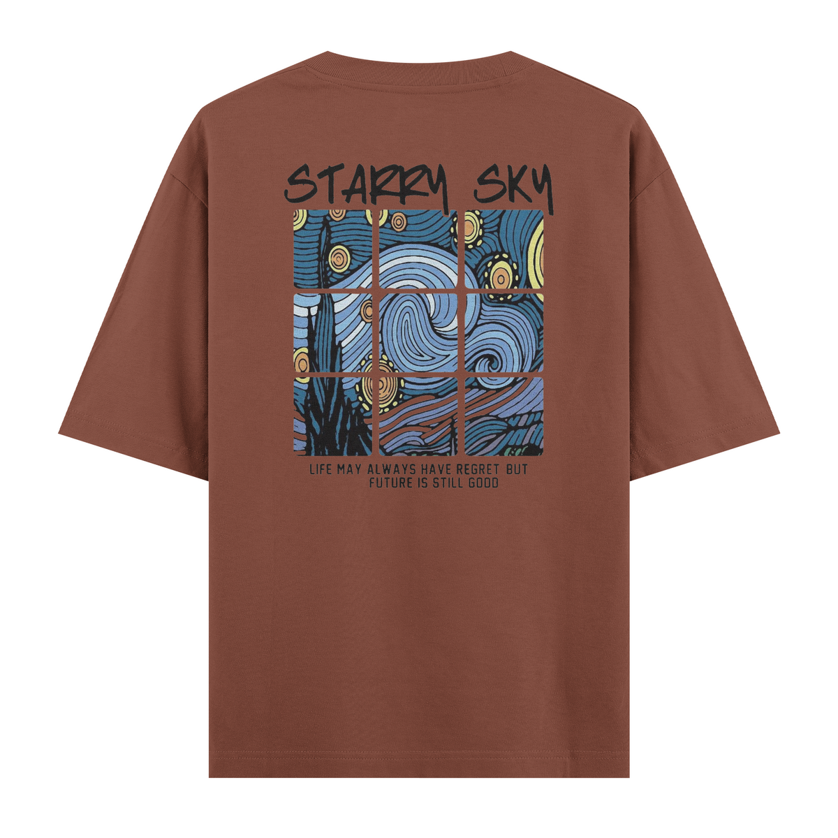 Oversize Kısa Kollu Tişört - Starry Sky