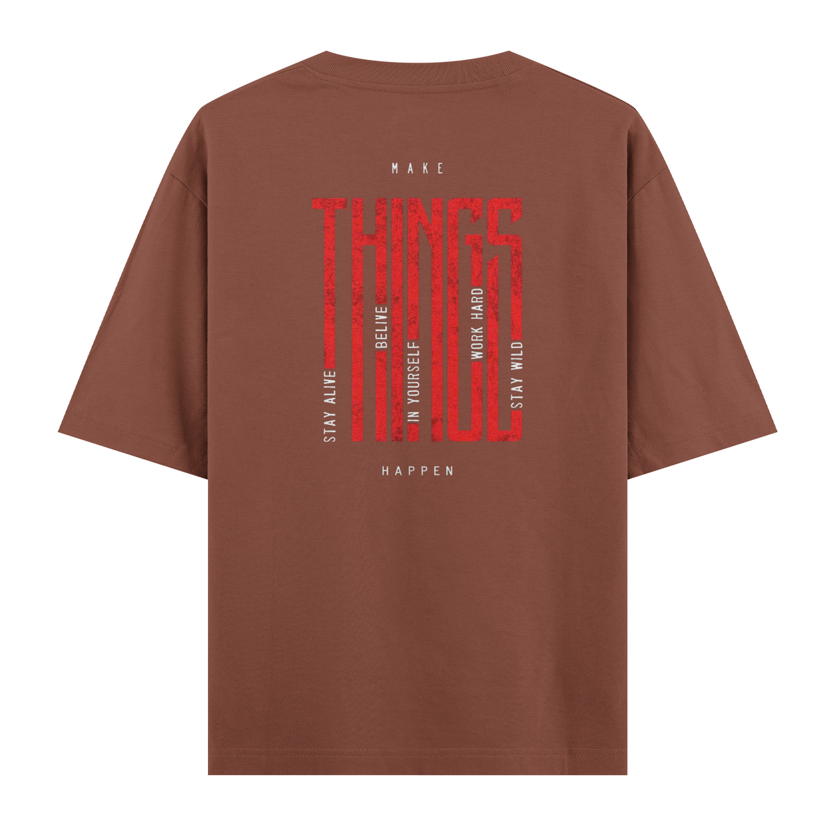Oversize Kısa Kollu Tişört - Things