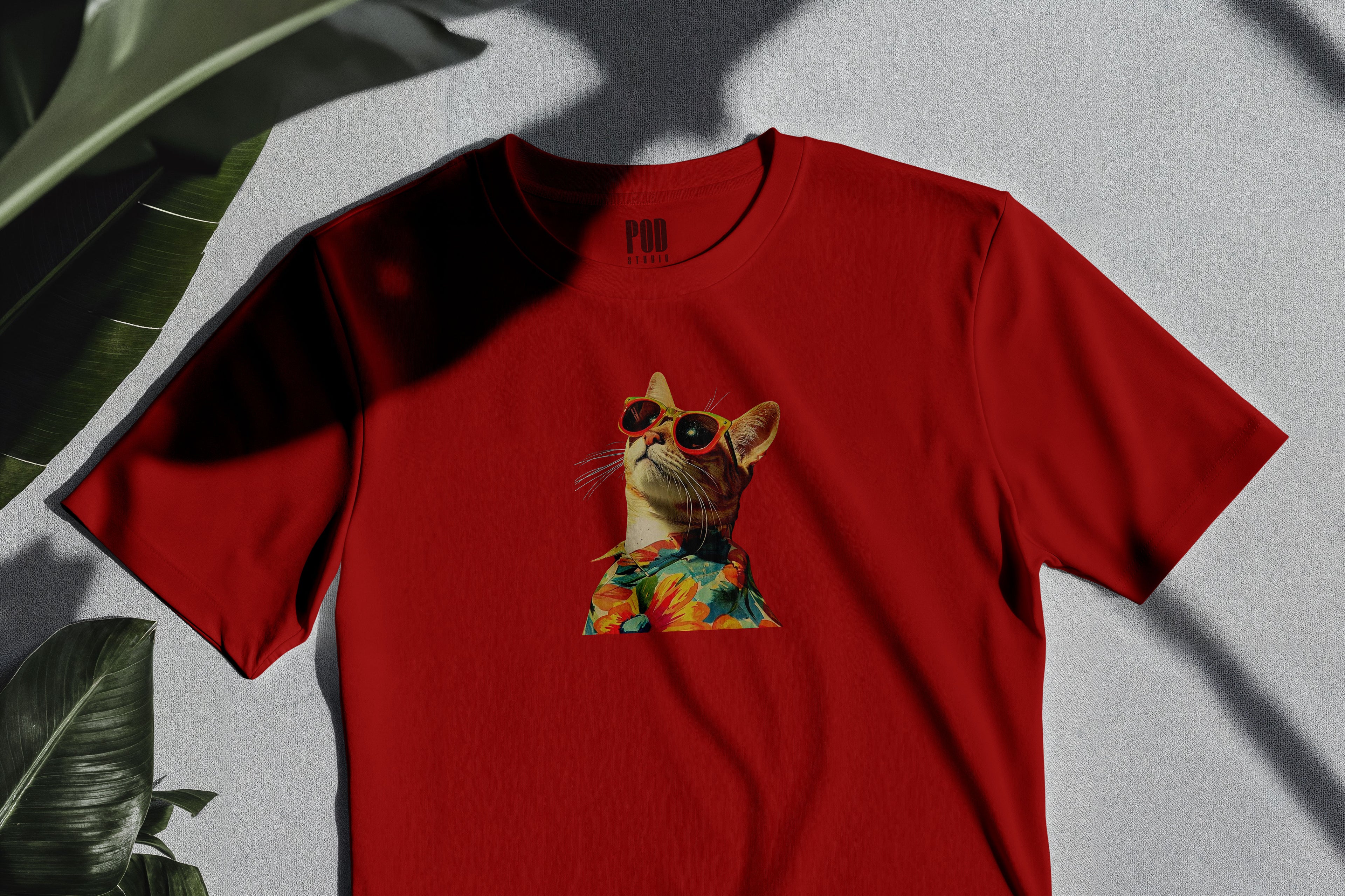 Oversize Kısa Kollu Tişört - Cat