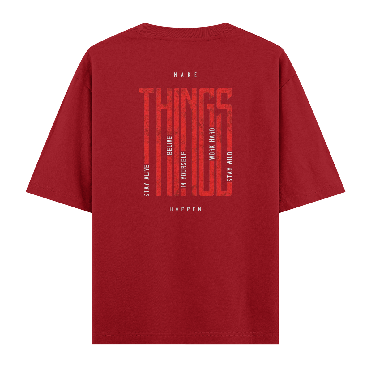 Oversize Kısa Kollu Tişört - Things