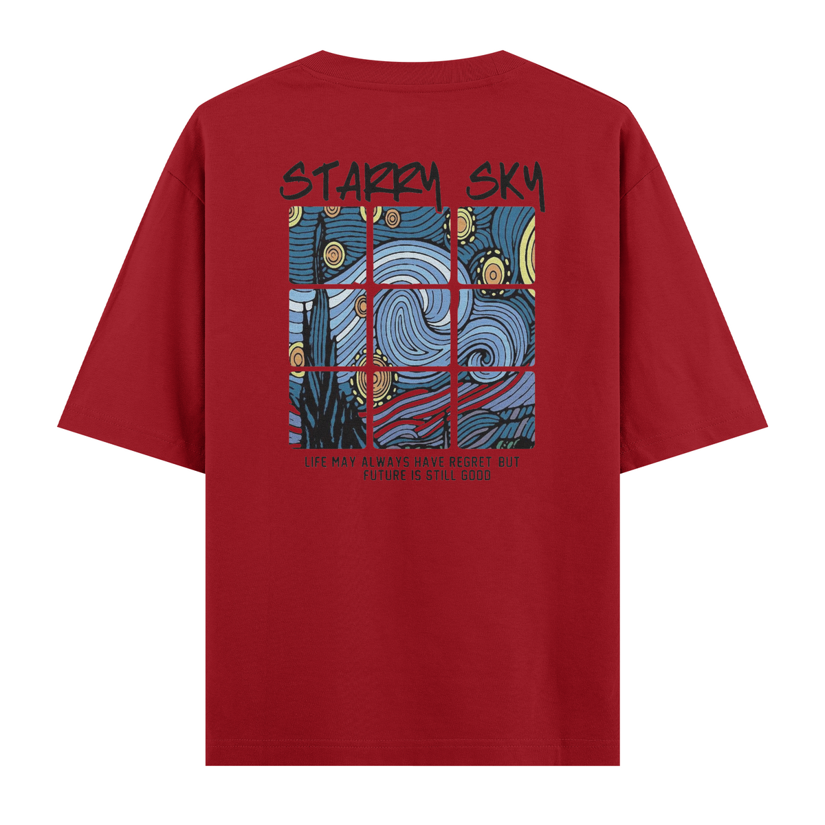 Oversize Kısa Kollu Tişört - Starry Sky