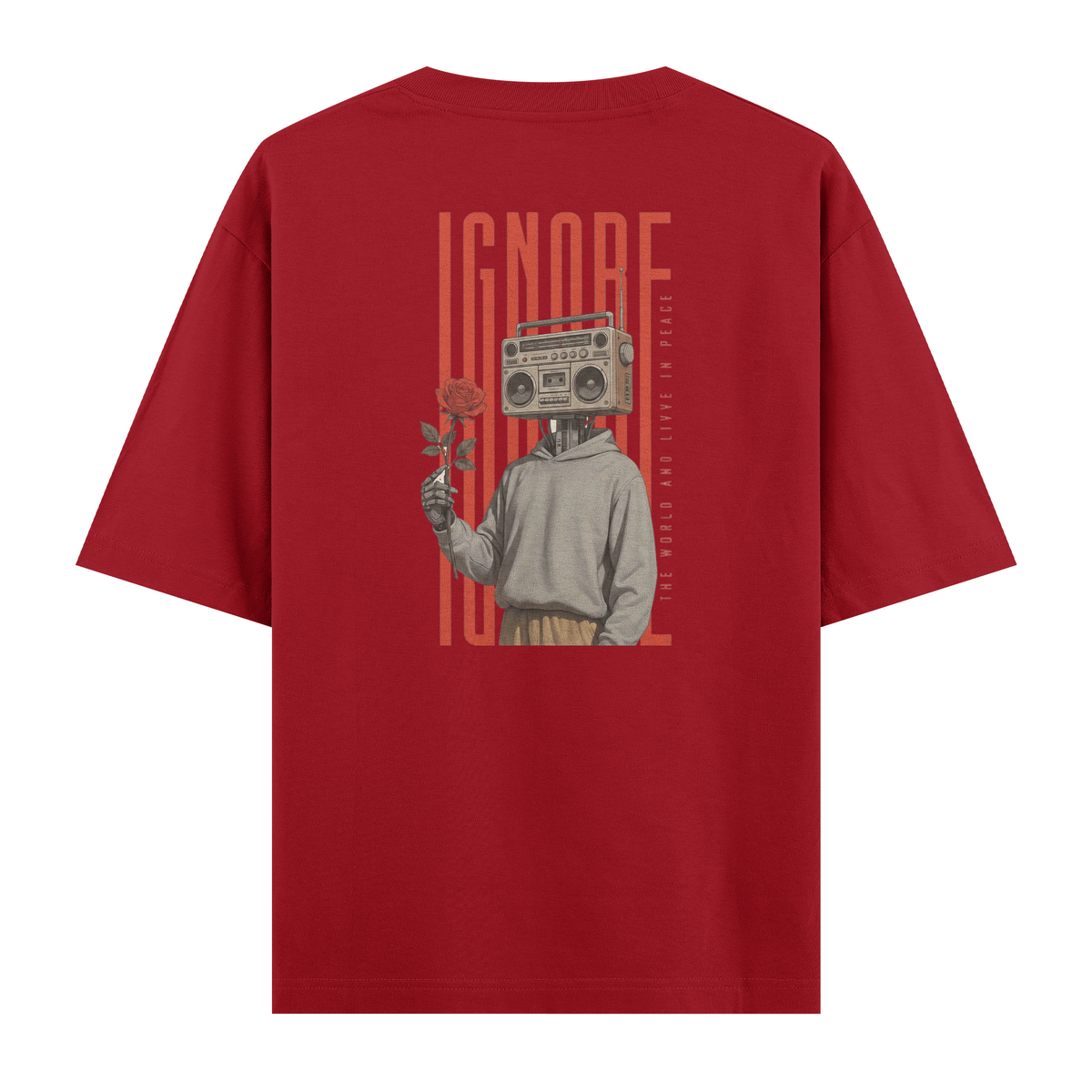 Oversize Kısa Kollu Tişört - Ignore