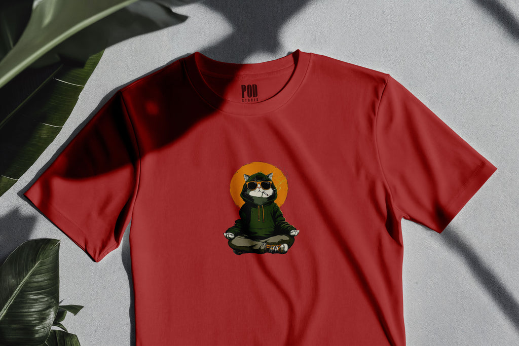 Oversize Kısa Kollu Tişört - Yoga