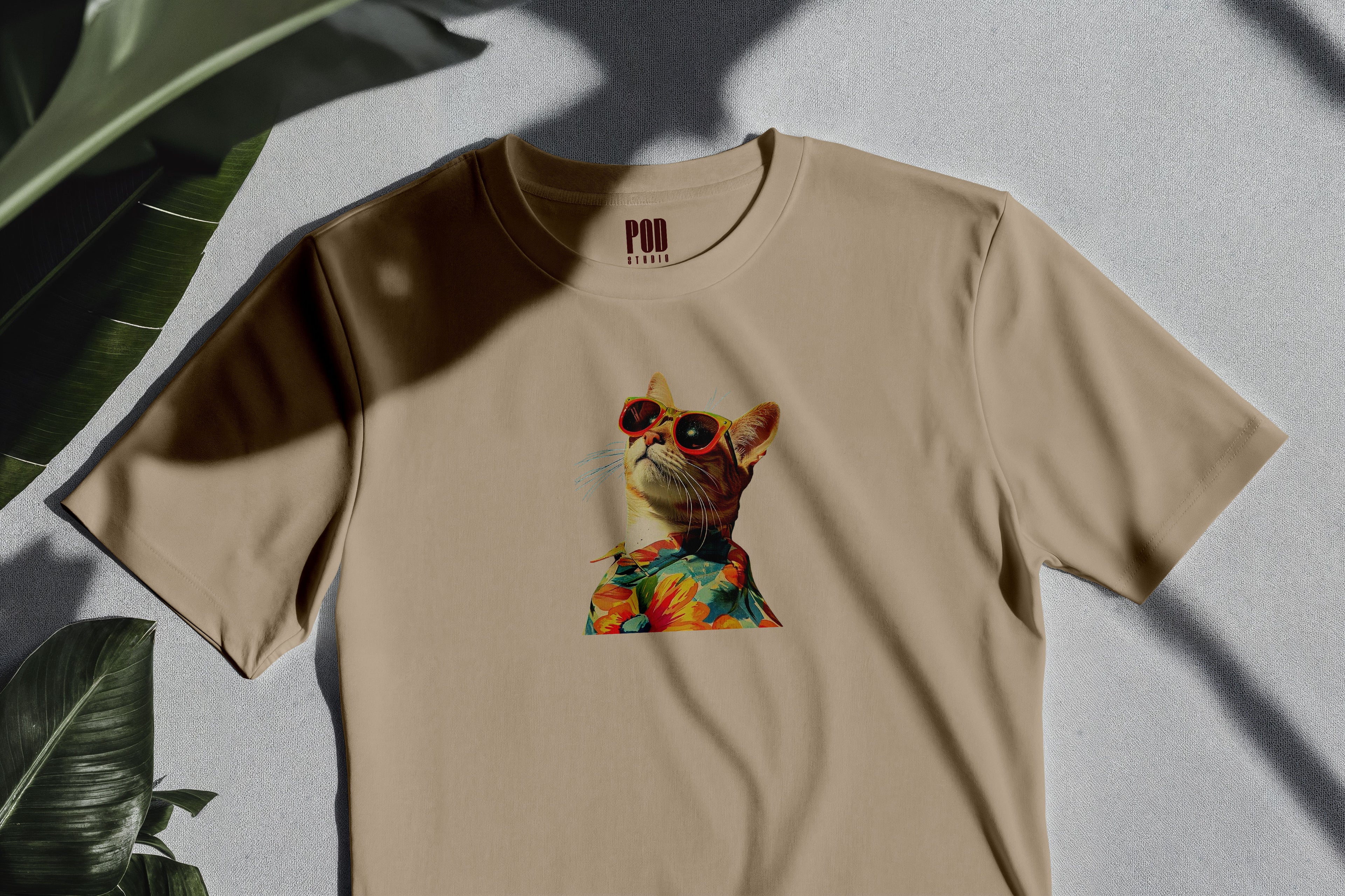 Oversize Kısa Kollu Tişört - Cat