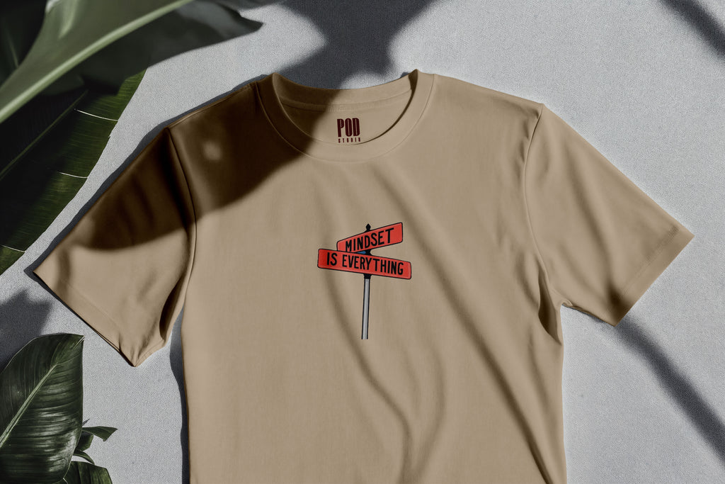 Oversize Kısa Kollu Tişört - Mindset