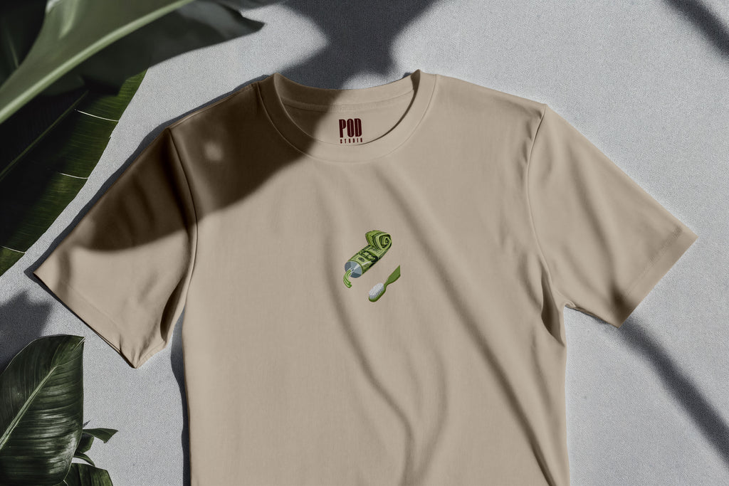 Oversize Kısa Kollu Tişört - Money