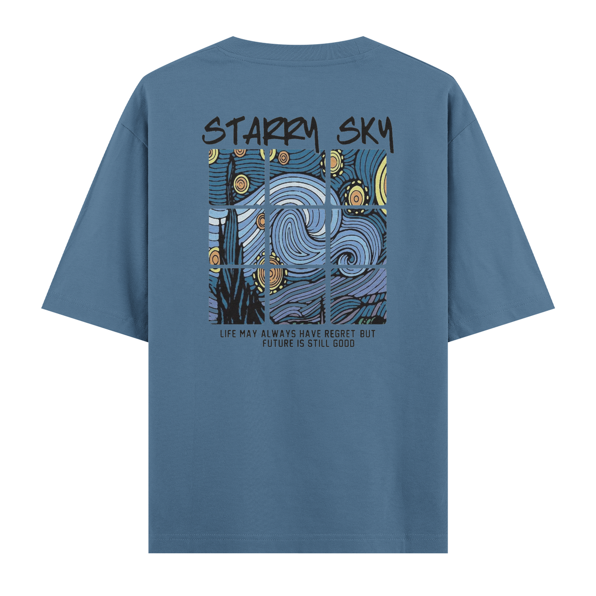 Oversize Kısa Kollu Tişört - Starry Sky
