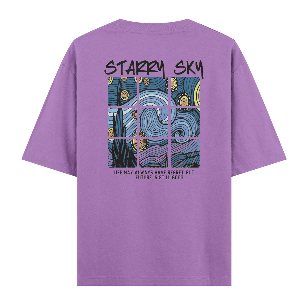 Oversize Kısa Kollu Tişört - Starry Sky