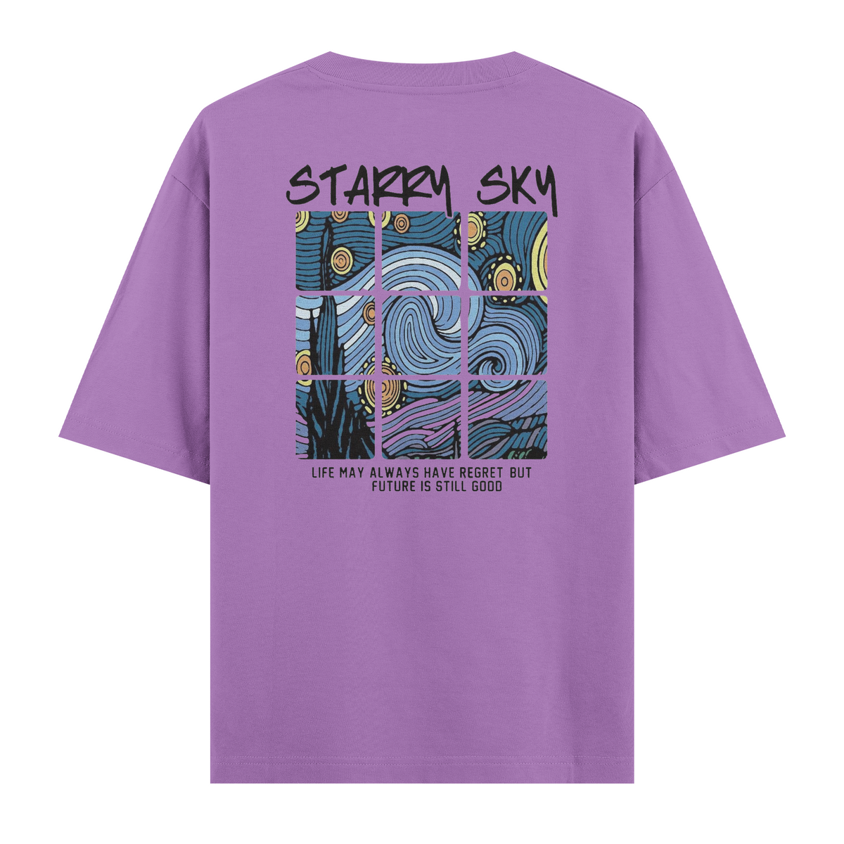 Oversize Kısa Kollu Tişört - Starry Sky