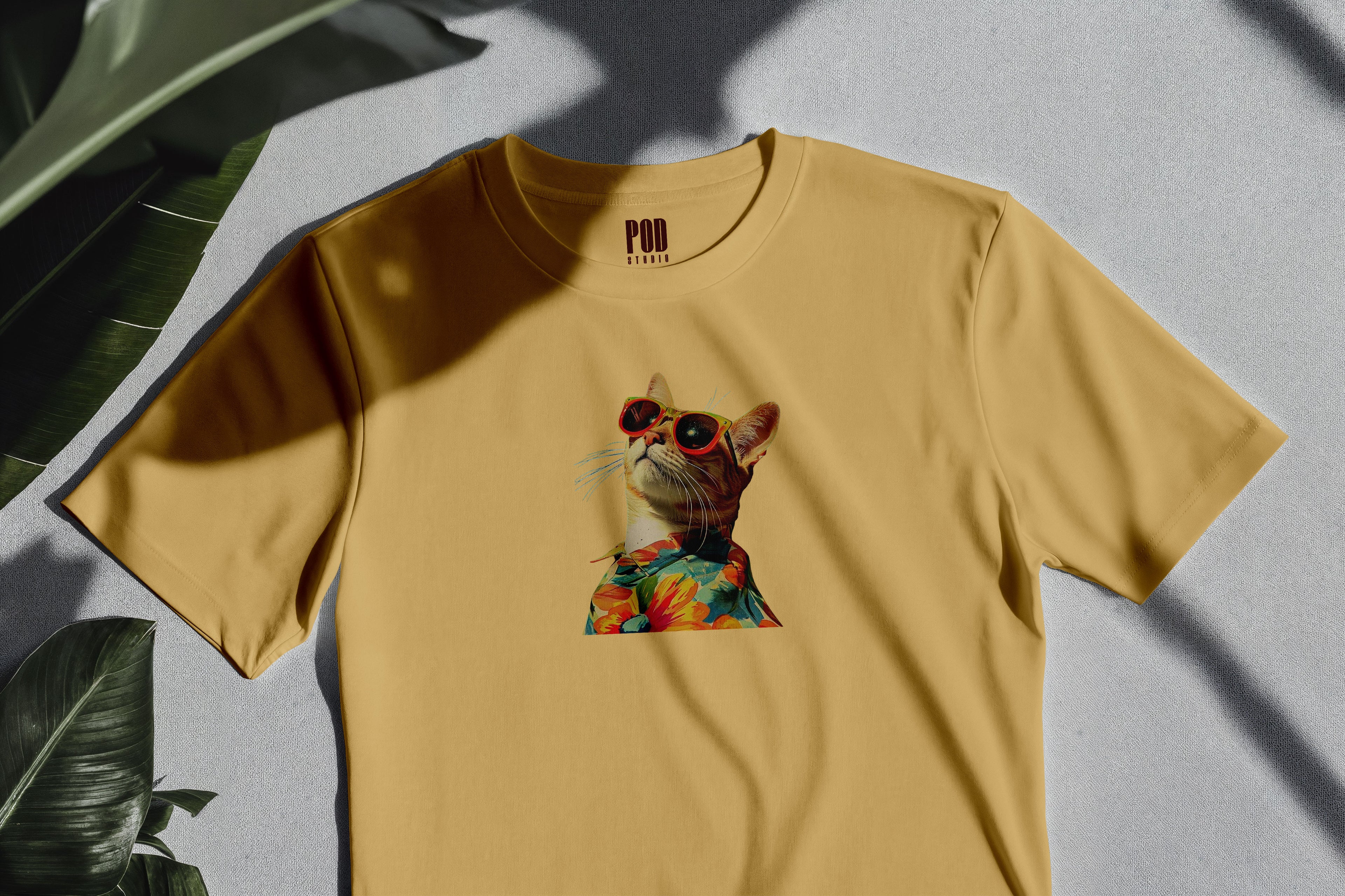 Oversize Kısa Kollu Tişört - Cat