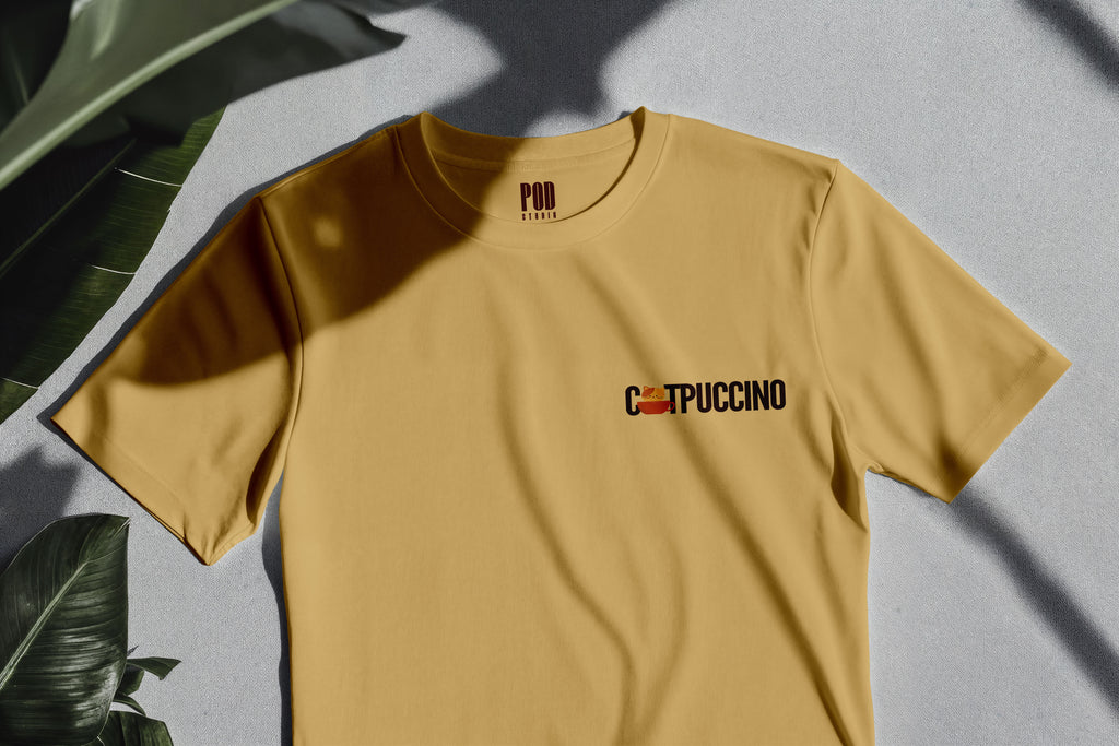 Oversize Kısa Kollu Tişört - Catpuccino