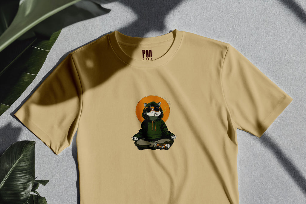 Oversize Kısa Kollu Tişört - Yoga