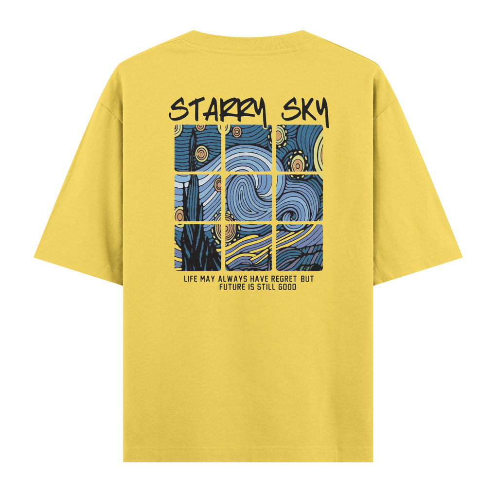 Oversize Kısa Kollu Tişört - Starry Sky