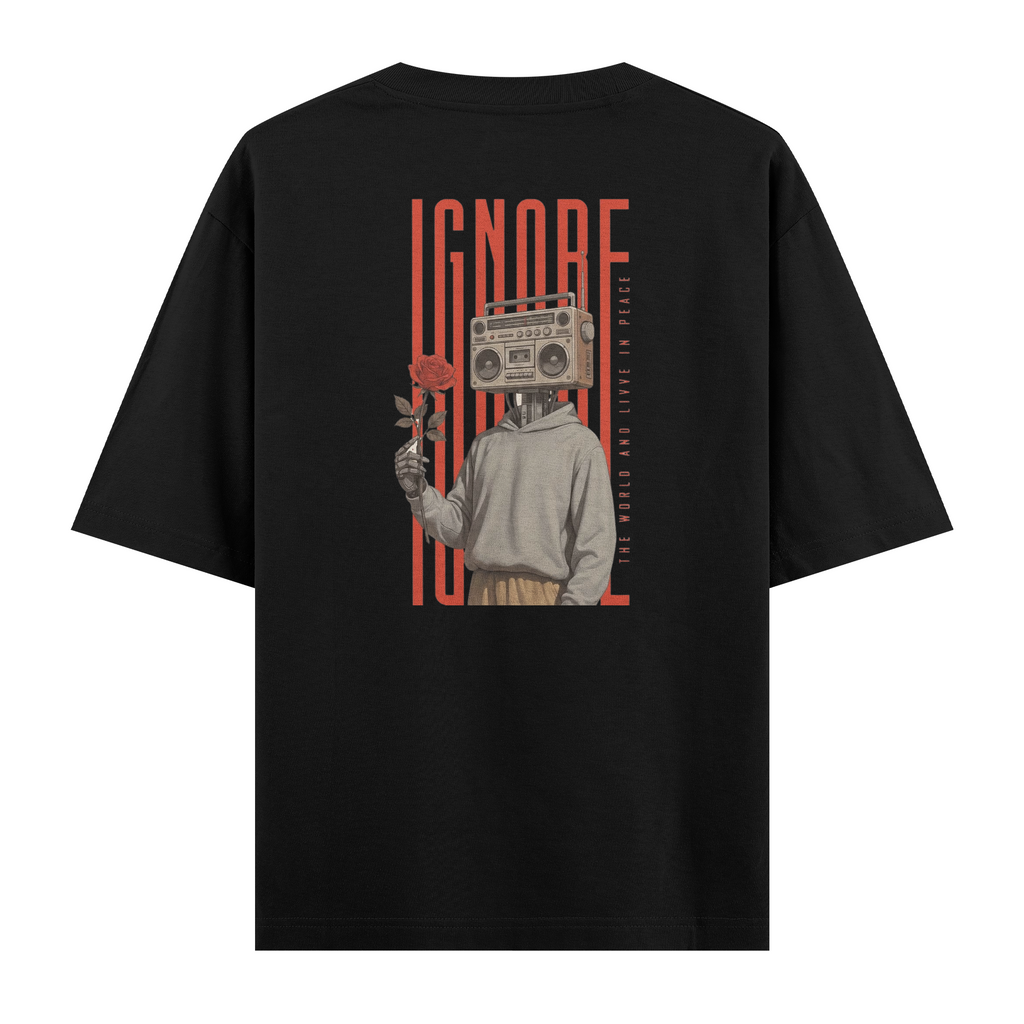 Oversize Kısa Kollu Tişört - Ignore