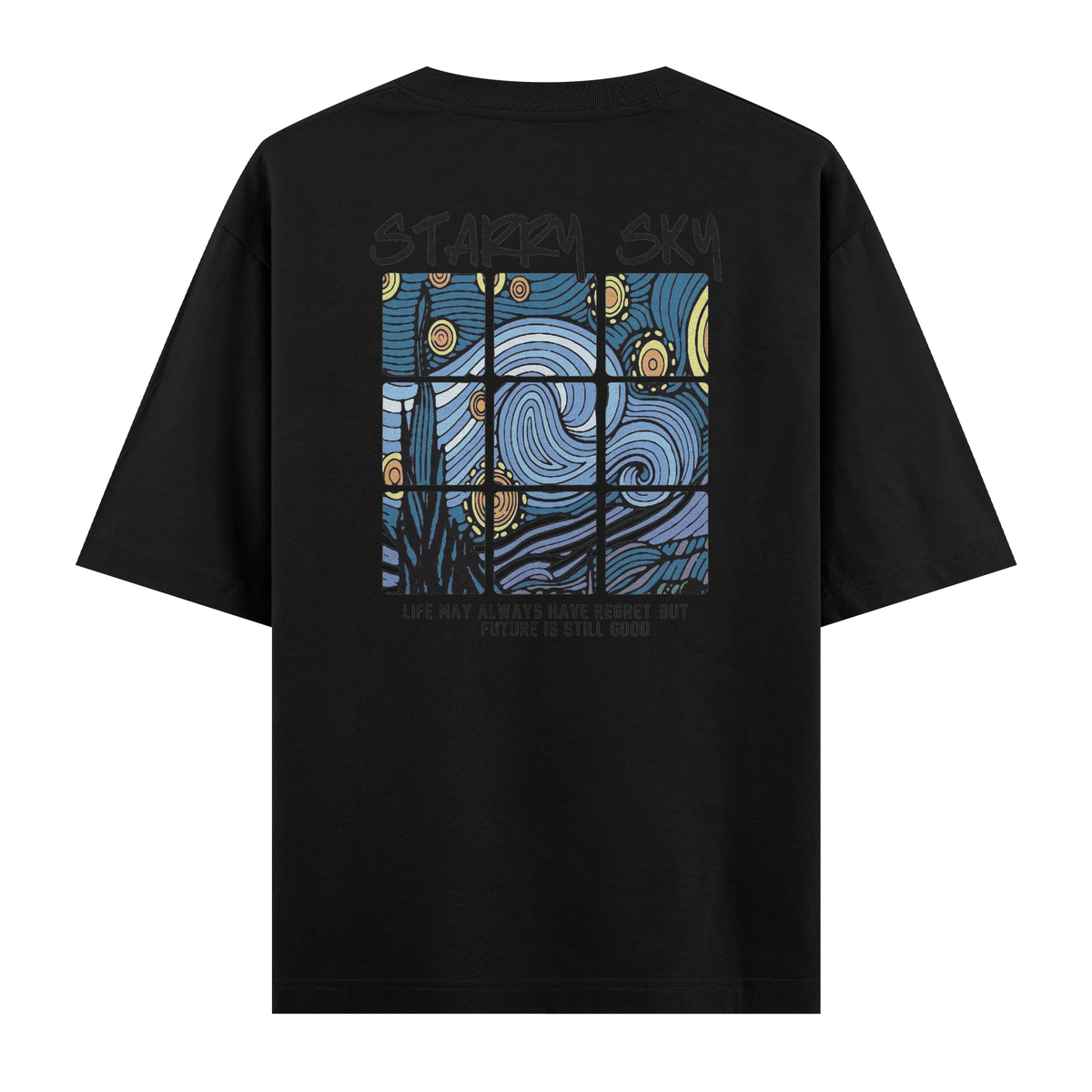 Oversize Kısa Kollu Tişört - Starry Sky