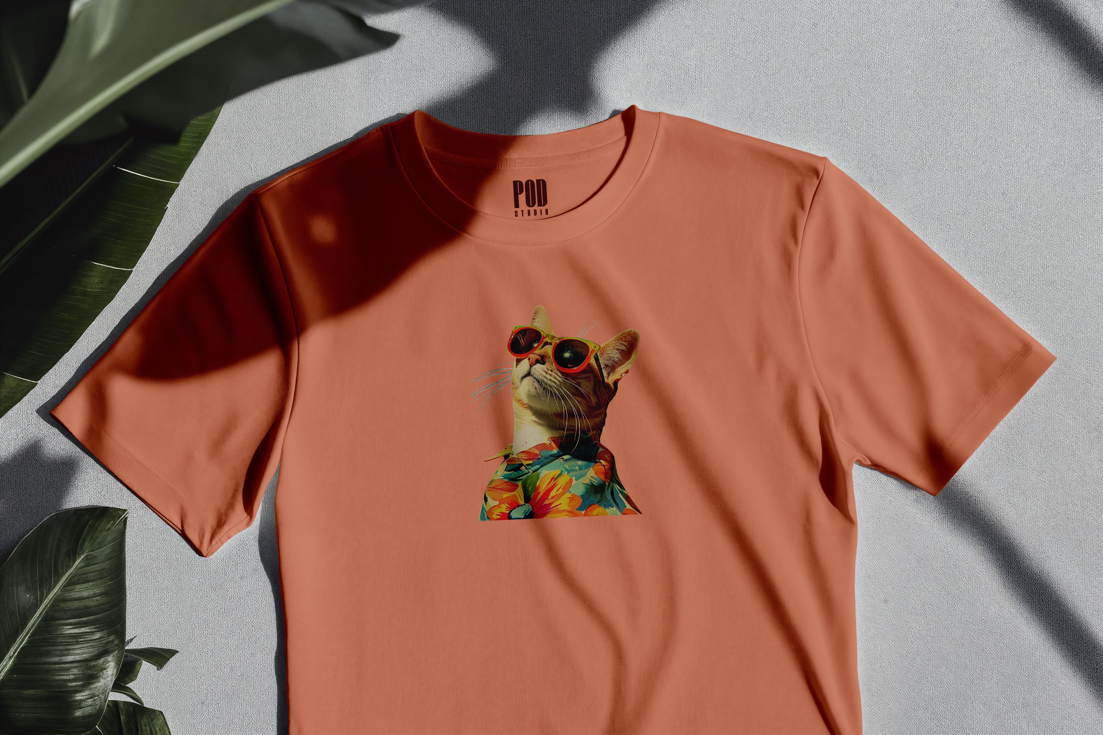 Oversize Kısa Kollu Tişört - Cat