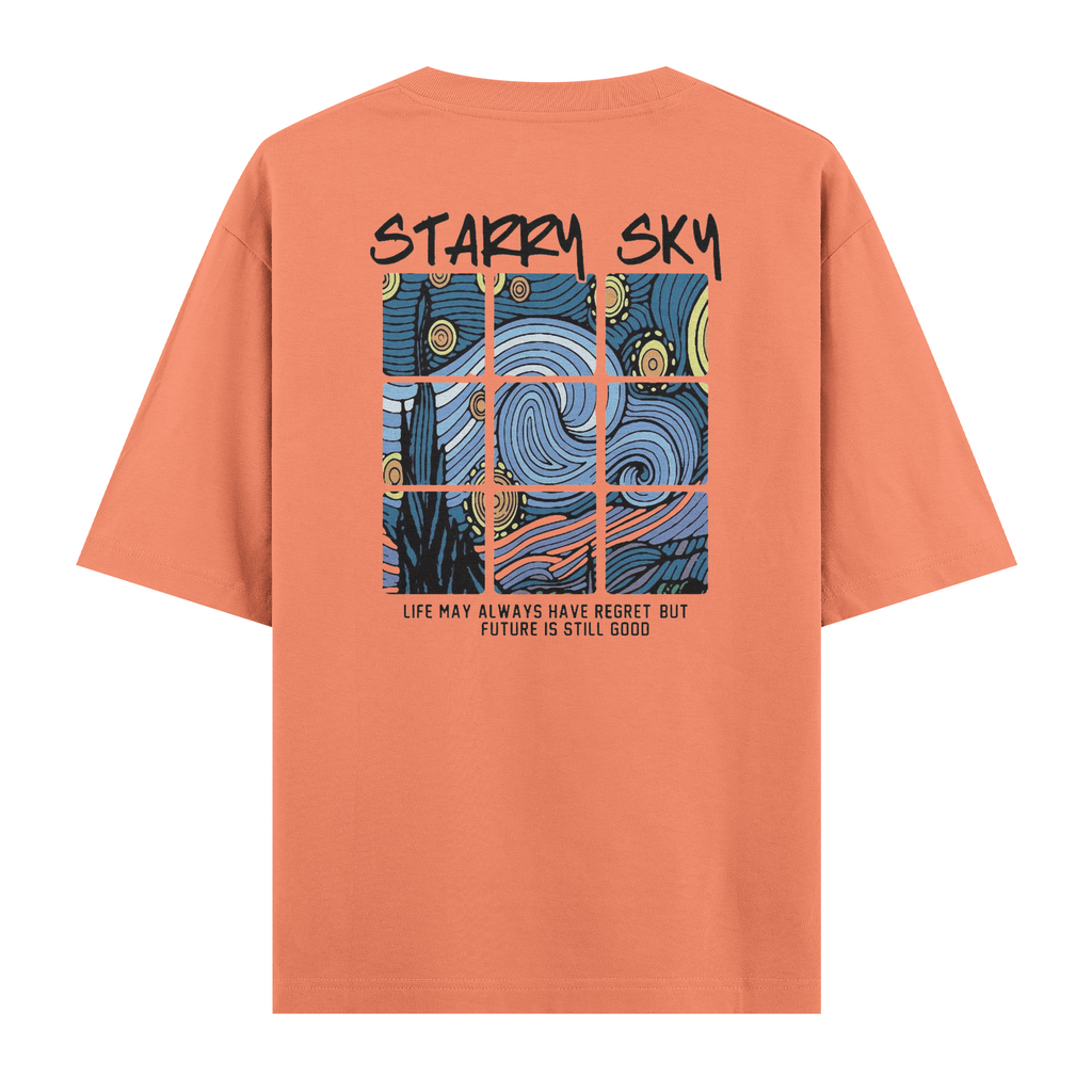 Oversize Kısa Kollu Tişört - Starry Sky