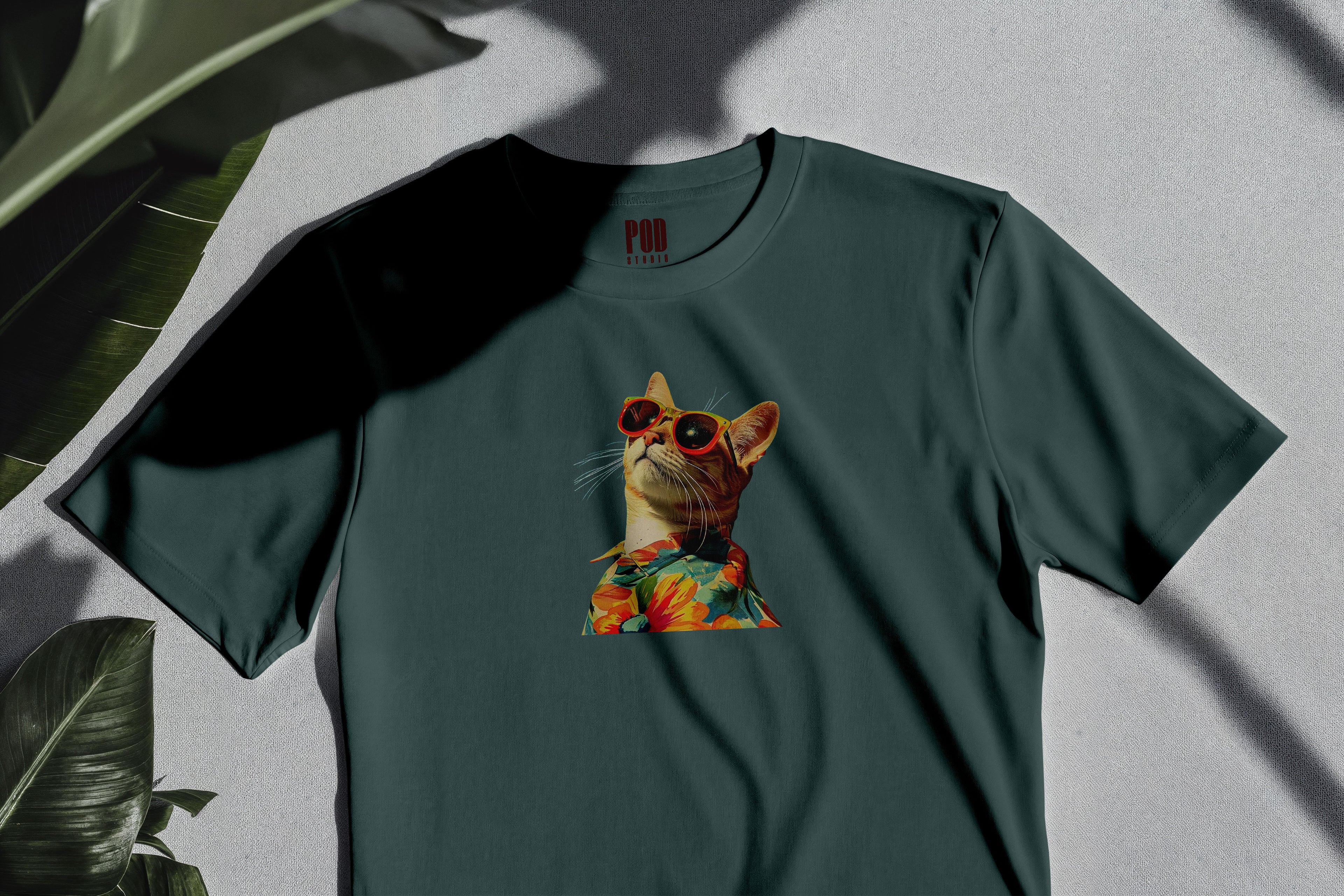 Oversize Kısa Kollu Tişört - Cat