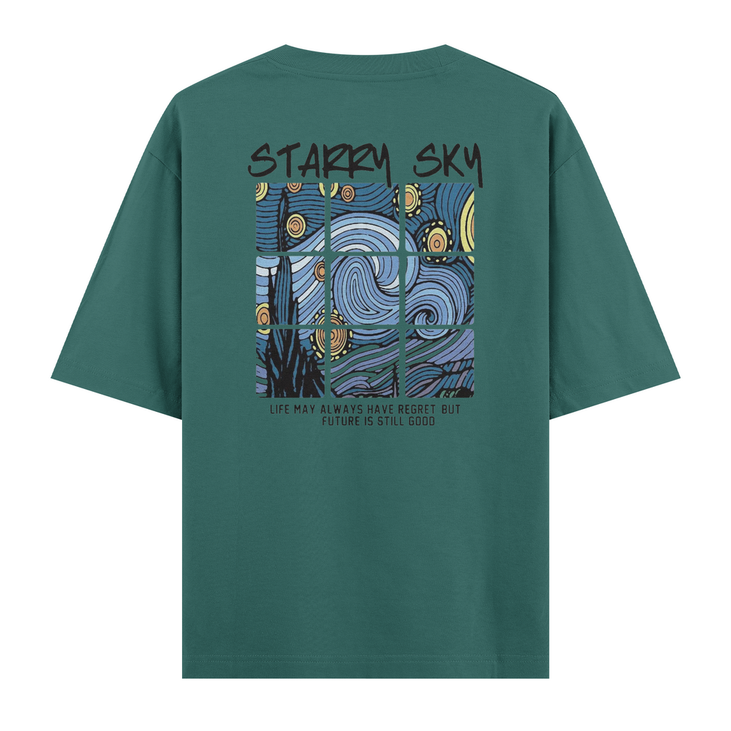 Oversize Kısa Kollu Tişört - Starry Sky