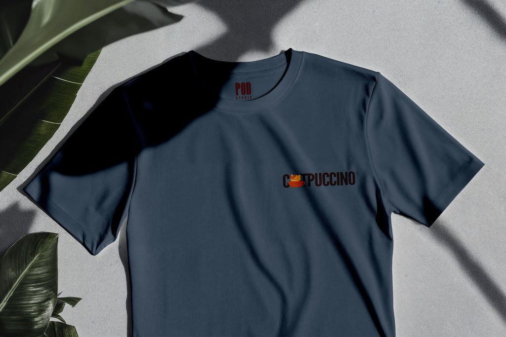 Oversize Kısa Kollu Tişört - Catpuccino