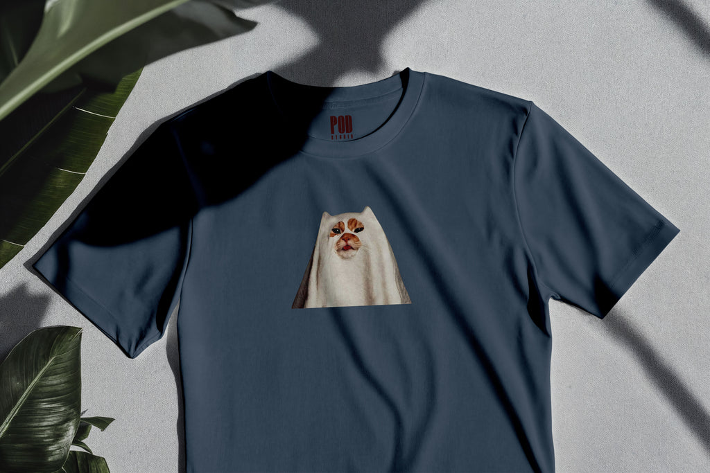 Oversize Kısa Kollu Tişört - Ghost