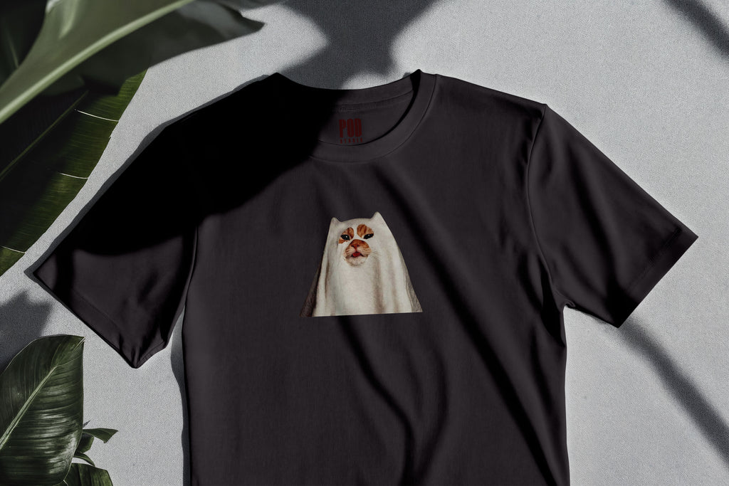 Oversize Kısa Kollu Tişört - Ghost