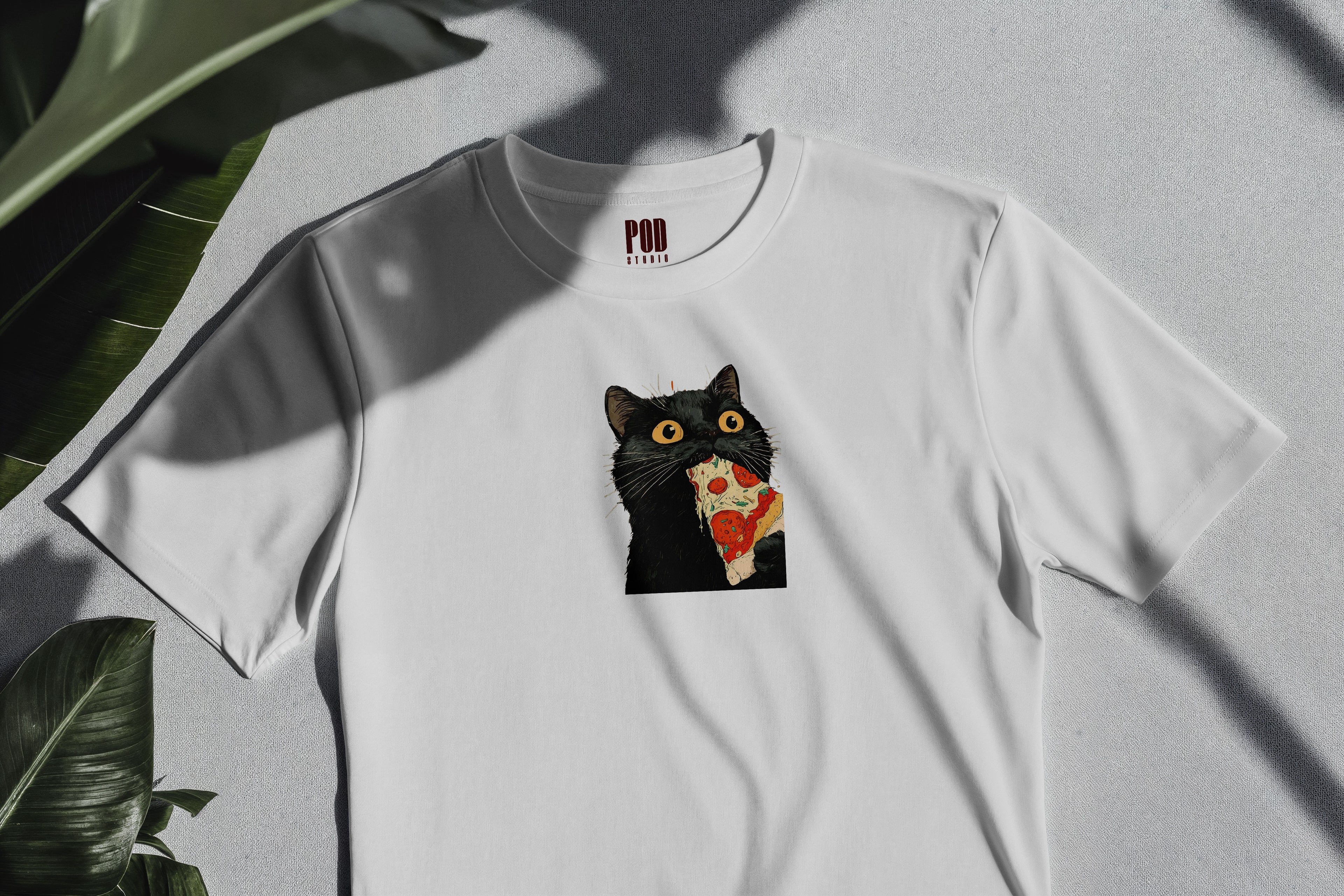 Oversize Kısa Kollu Tişört - Pizza