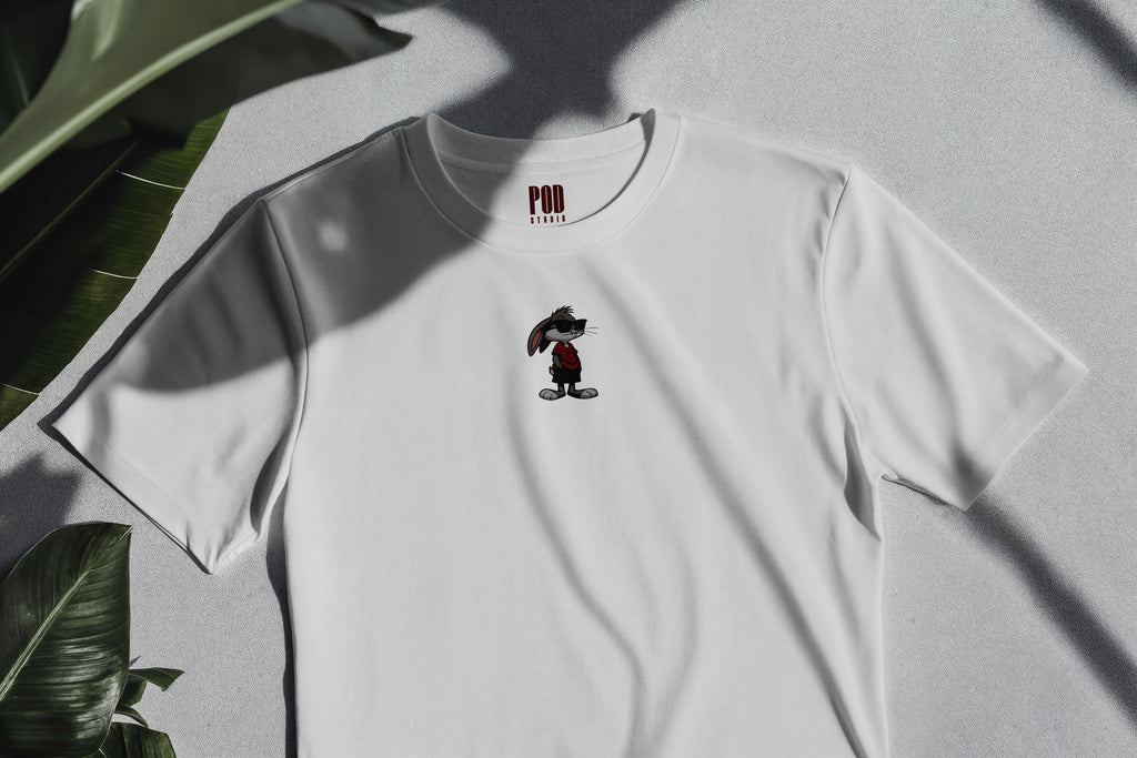 Oversize Kısa Kollu Tişört - Bunny