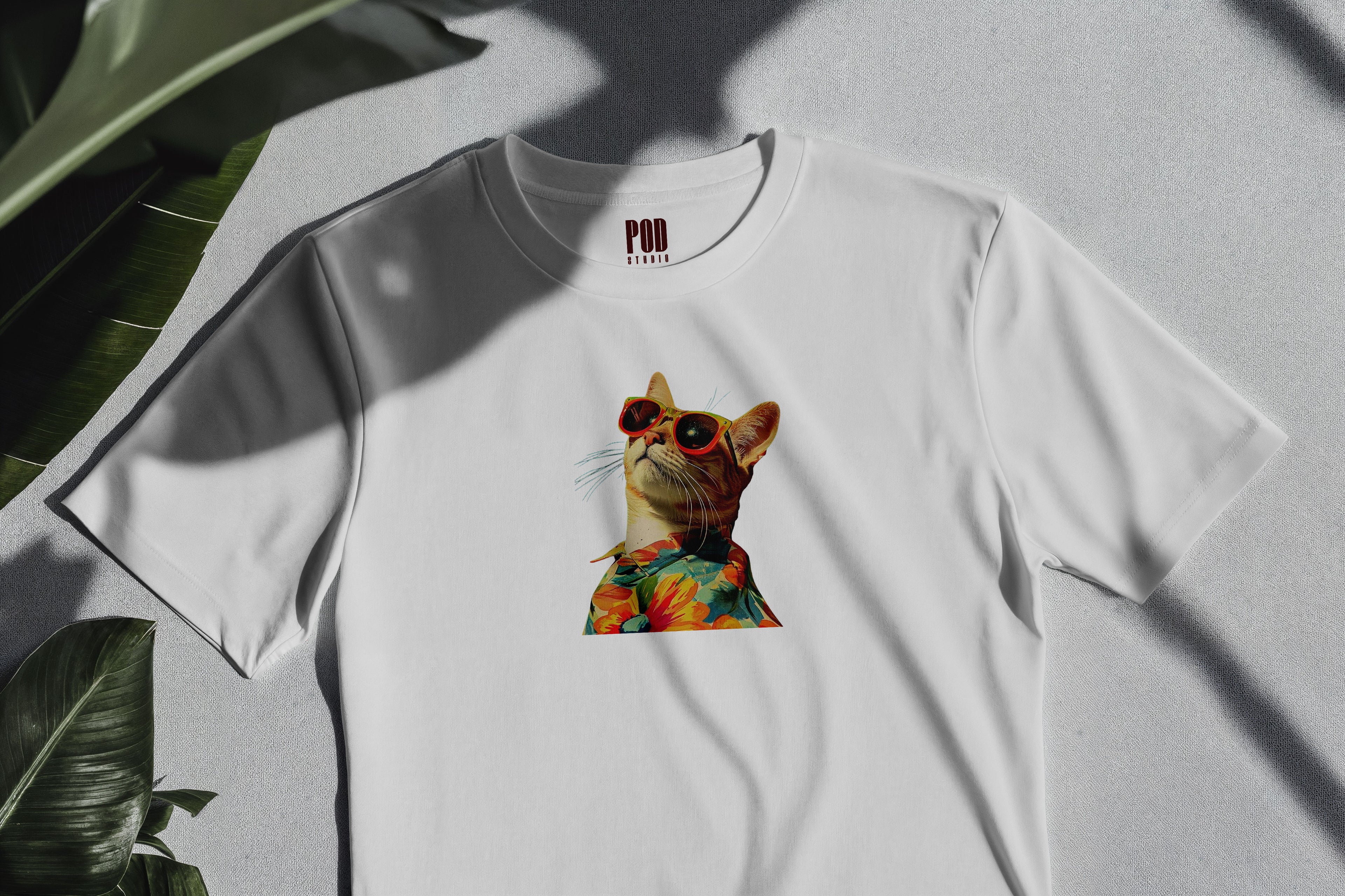 Oversize Kısa Kollu Tişört - Cat