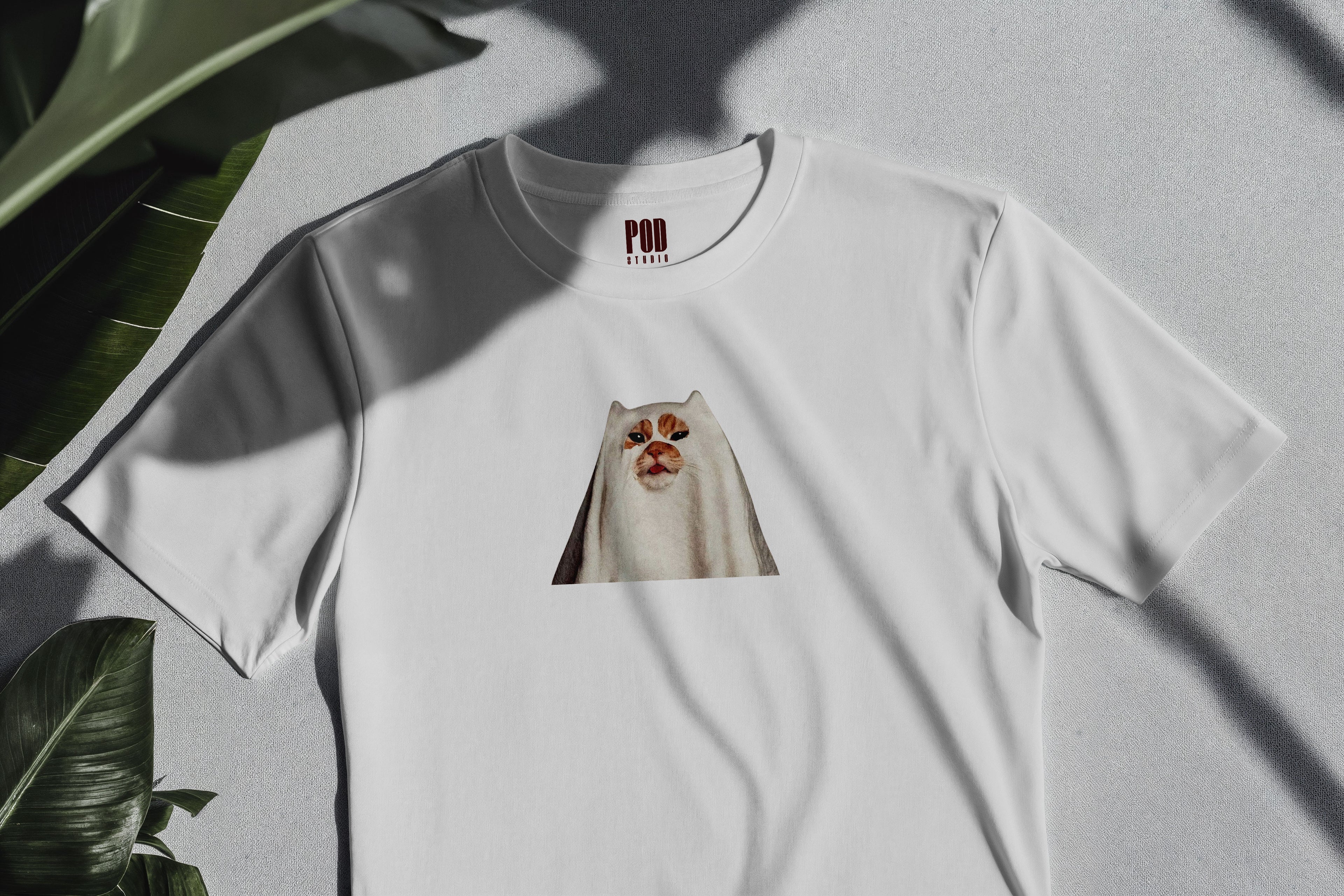 Oversize Kısa Kollu Tişört - Ghost