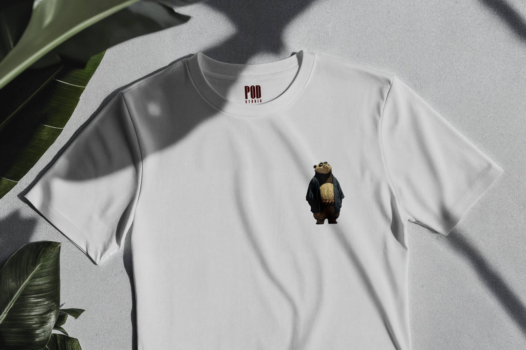 Oversize Kısa Kollu Tişört - Panda