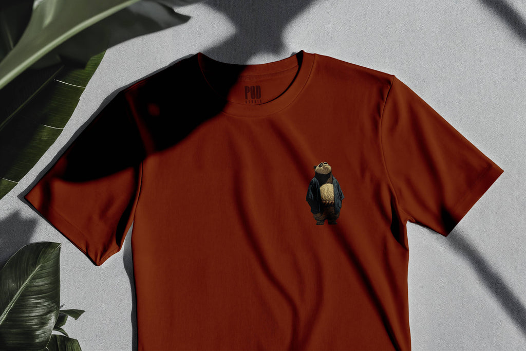 Oversize Kısa Kollu Tişört - Panda