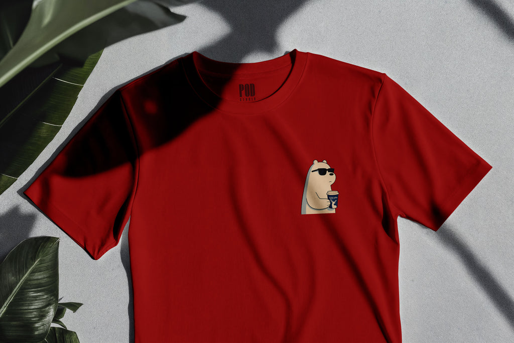 Oversize Kısa Kollu Tişört - Glasses