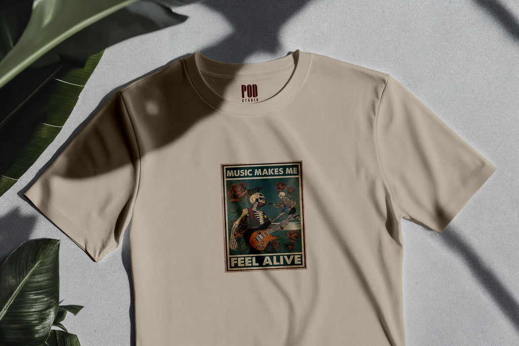 Oversize Kısa Kollu Tişört - Alive