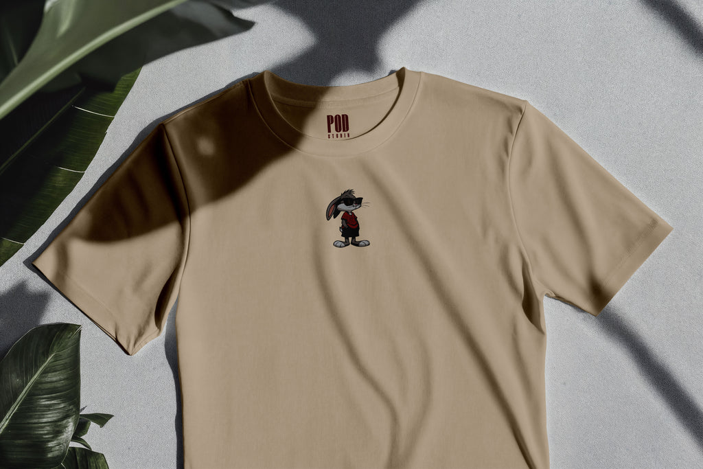 Oversize Kısa Kollu Tişört - Bunny