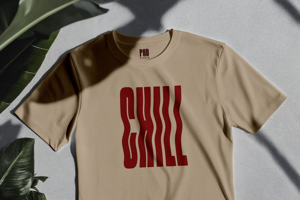 Oversize Kısa Kollu Tişört - Chill