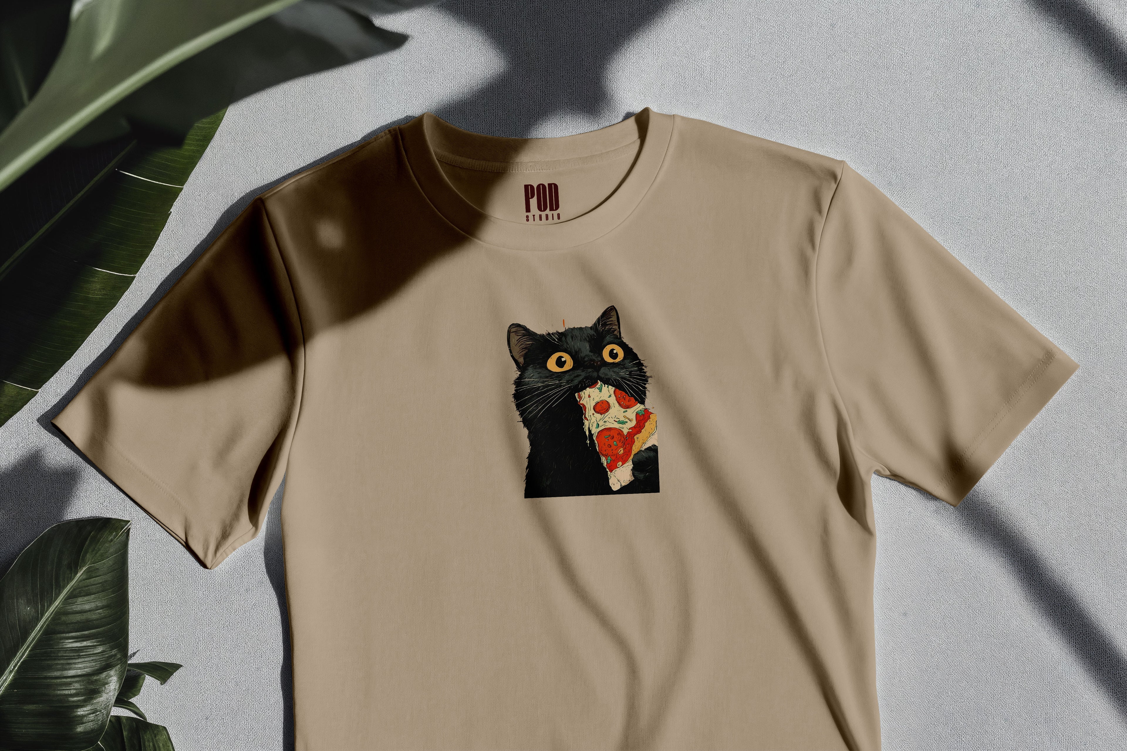 Oversize Kısa Kollu Tişört - Pizza