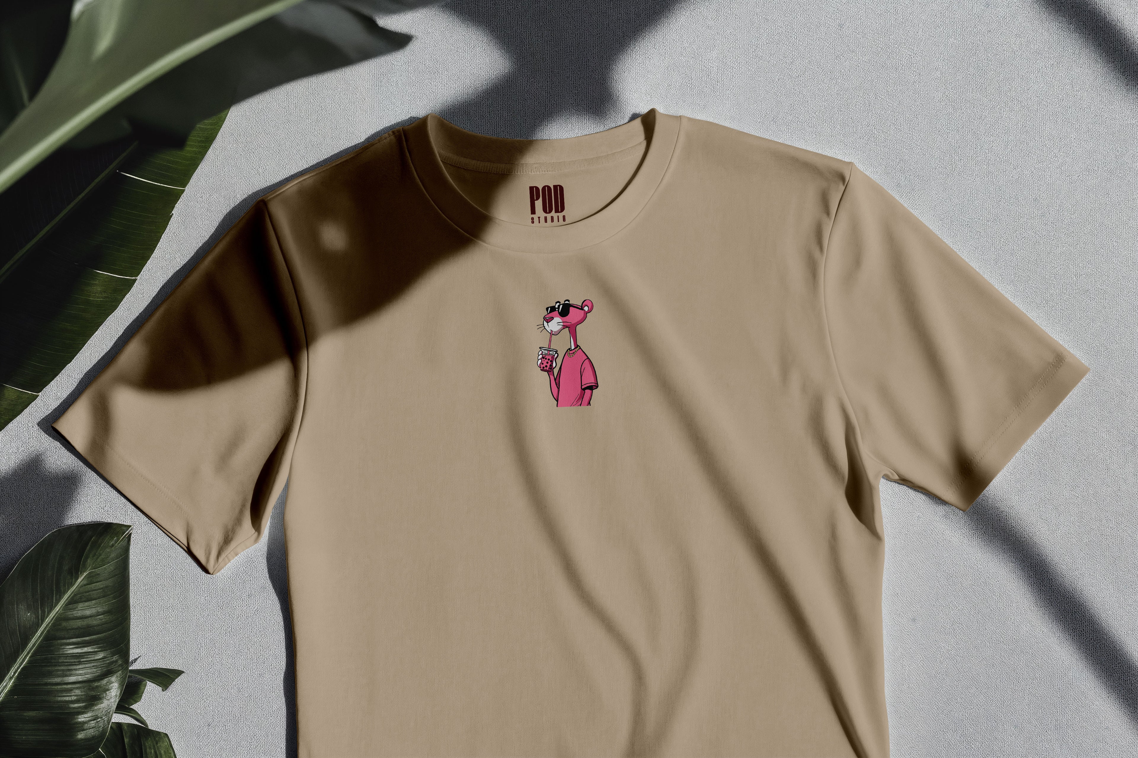 Oversize Kısa Kollu Tişört - Pink