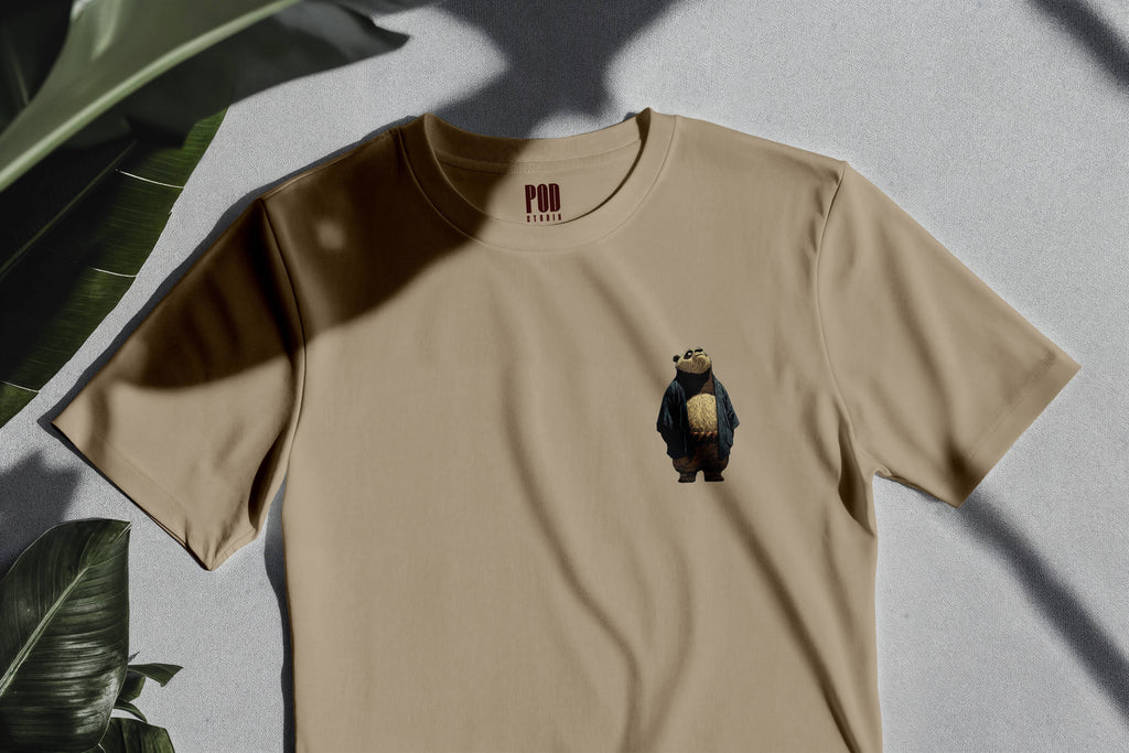 Oversize Kısa Kollu Tişört - Panda
