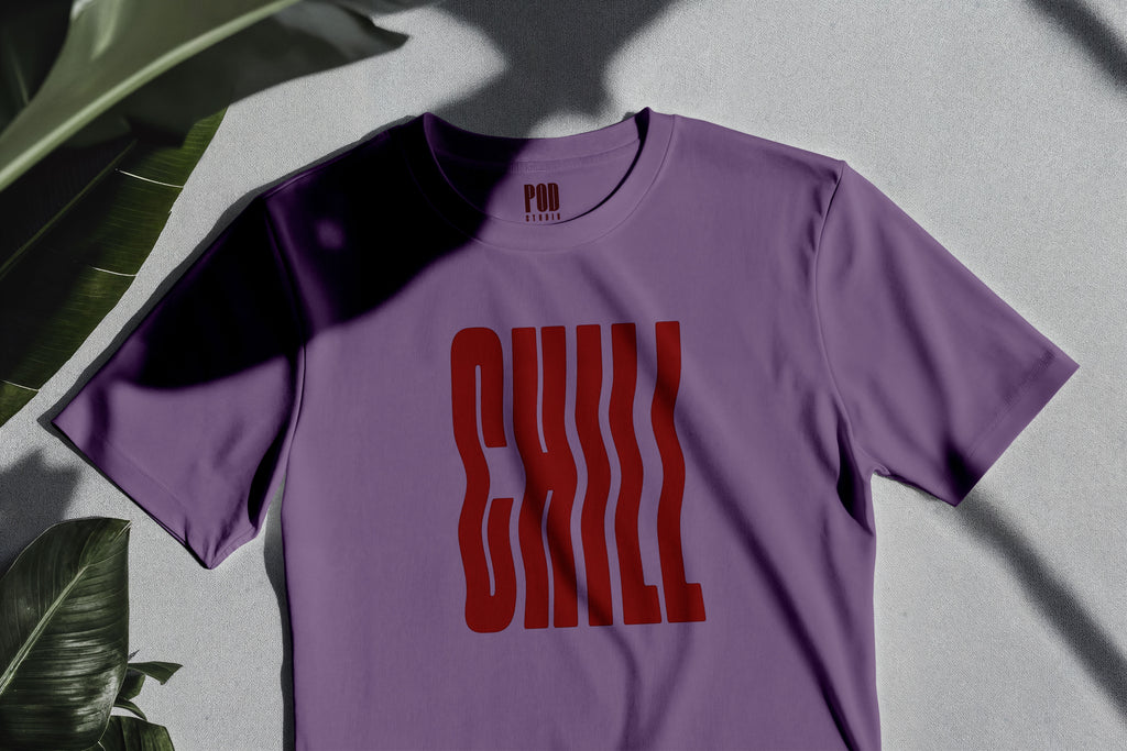 Oversize Kısa Kollu Tişört - Chill