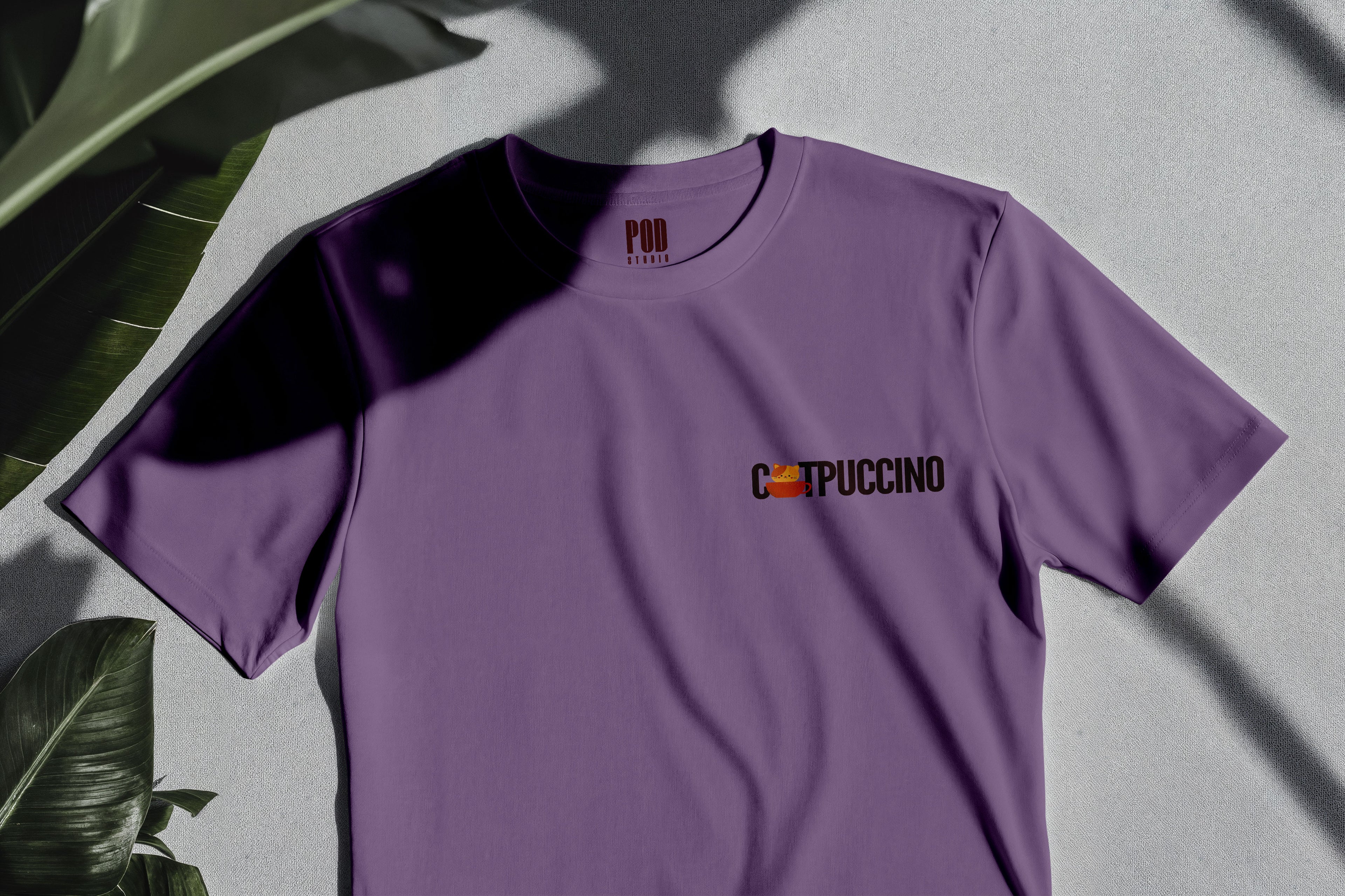 Oversize Kısa Kollu Tişört - Catpuccino