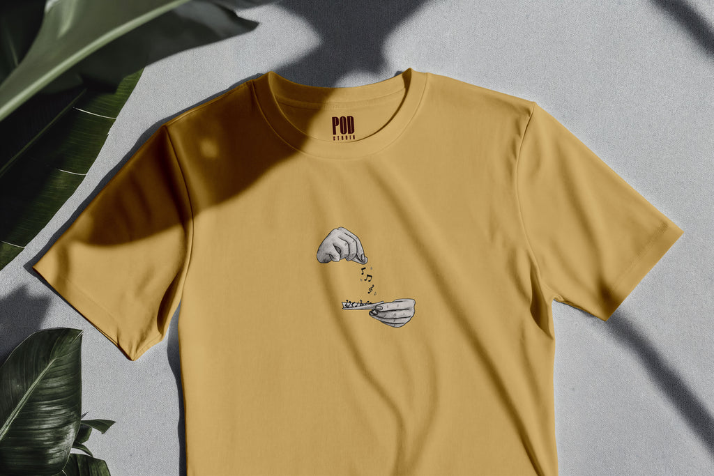 Oversize Kısa Kollu Tişört - Note