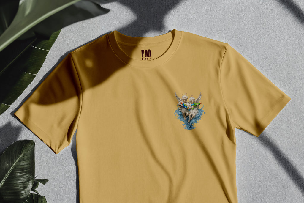 Oversize Kısa Kollu Tişört - Angels