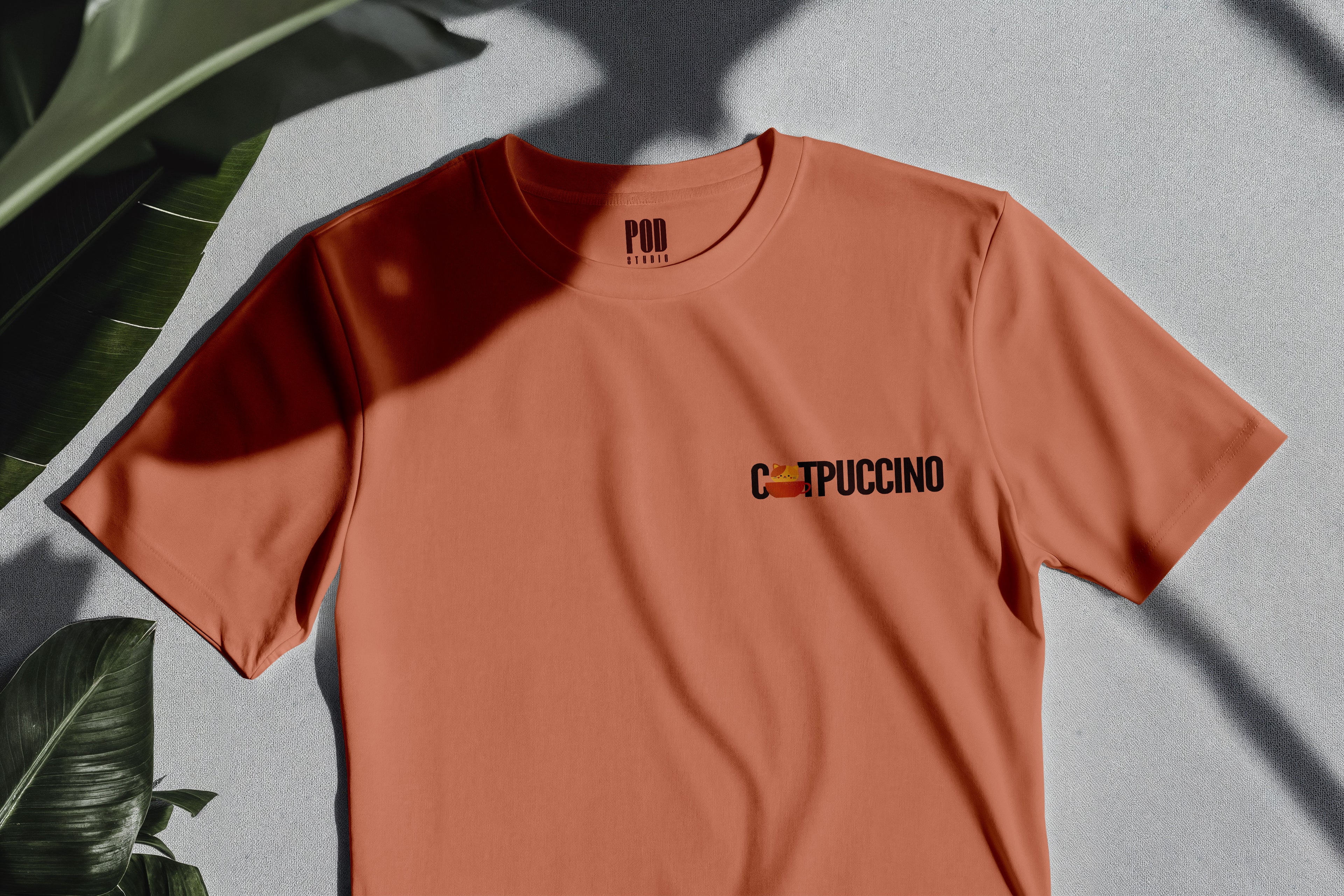 Oversize Kısa Kollu Tişört - Catpuccino